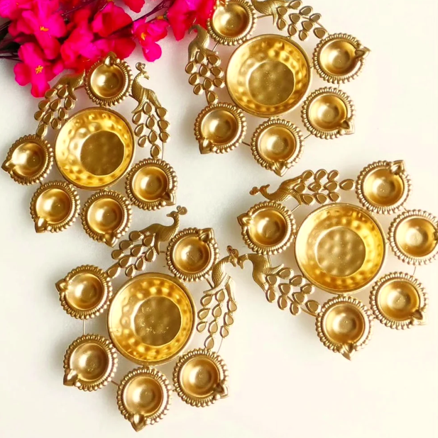 Macadve™ Brass Finish Decorative Peacock Diya