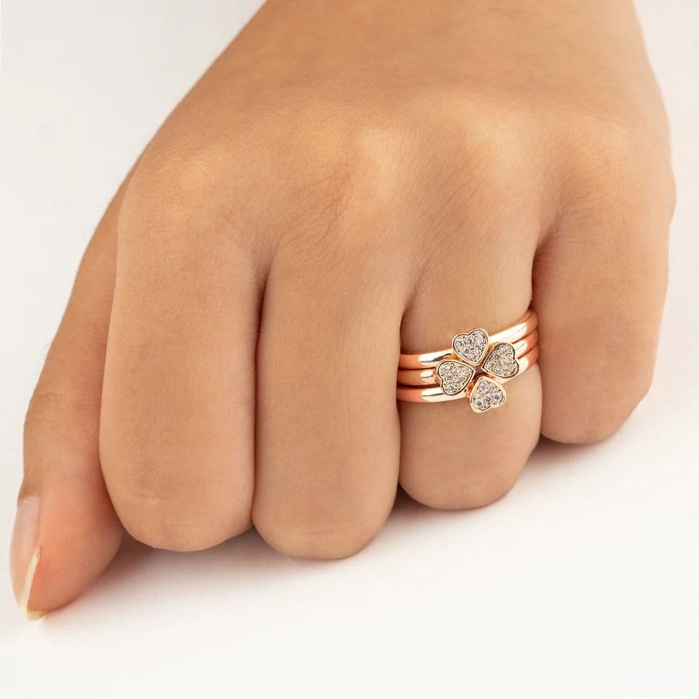 Heart Rings Set of 3 | Fashion Finger Rings for Women & Girls