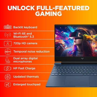 HP Victus Gaming Laptop, AMD Ryzen 5 5600H, AMD 4GB Radeon RX 6500M Graphics