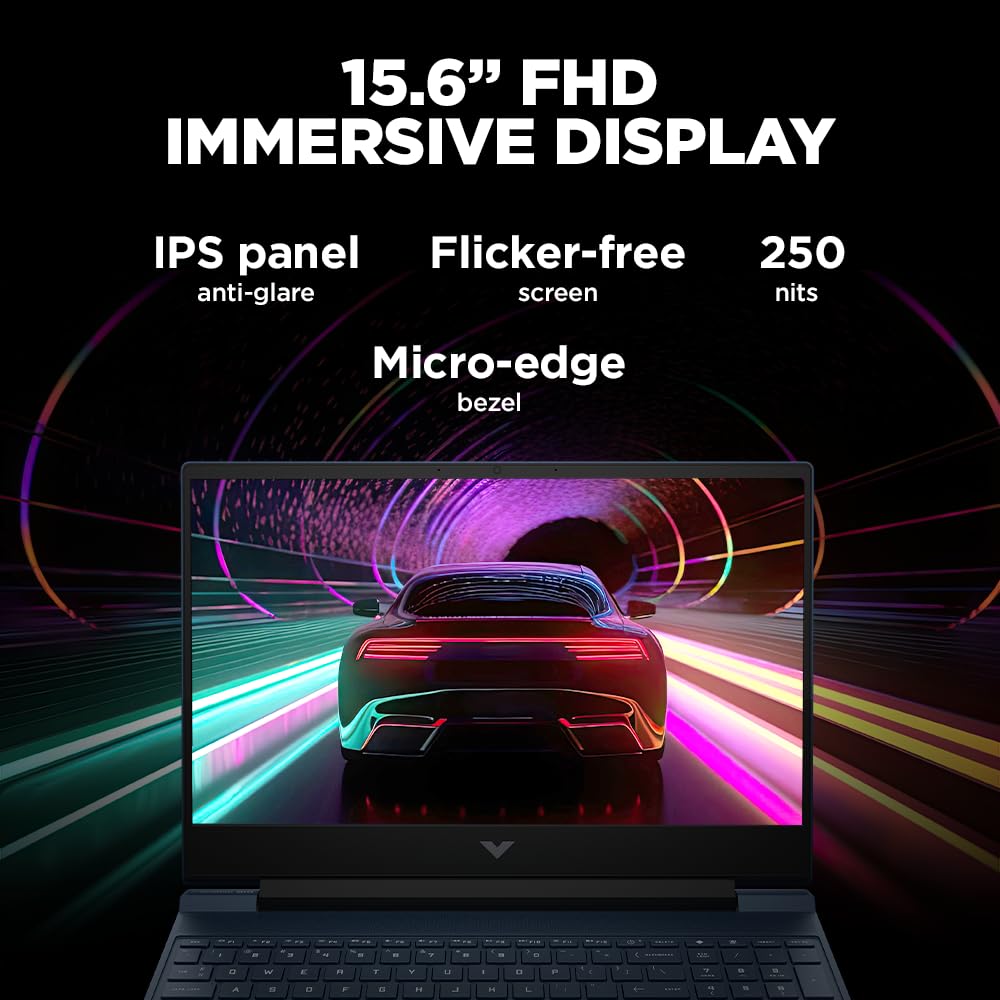 HP Victus Gaming Laptop, AMD Ryzen 5 5600H, AMD 4GB Radeon RX 6500M Graphics