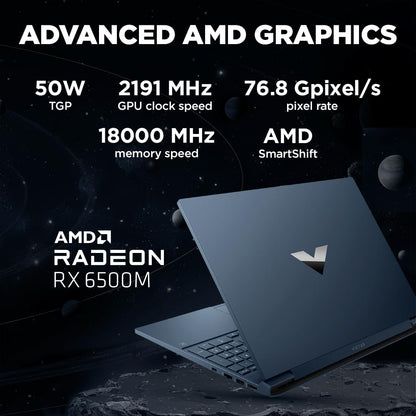 HP Victus Gaming Laptop, AMD Ryzen 5 5600H, AMD 4GB Radeon RX 6500M Graphics