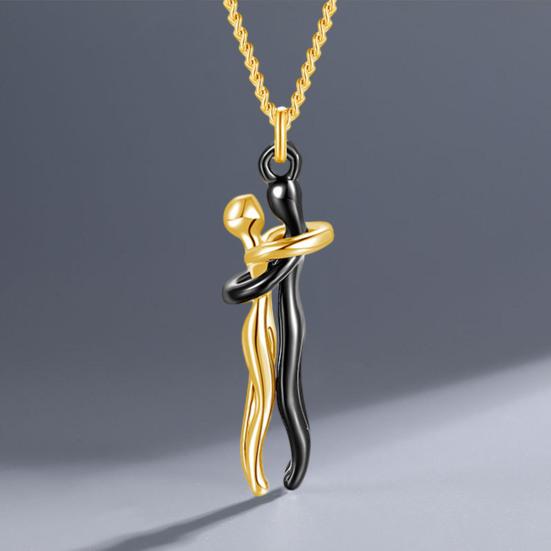 Hug Couple Pendant with Chain - A Symbol of Love and Togetherness