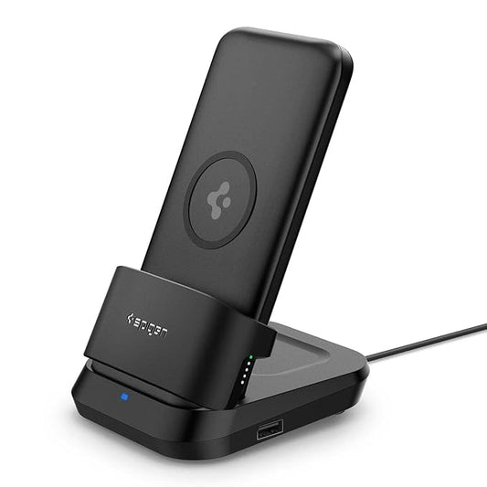 Spigen ArcPack 10000mAh 20W 5in1 Wireless Power Bank - Black | 10000mAh 5in1 Wireless Fast Charging