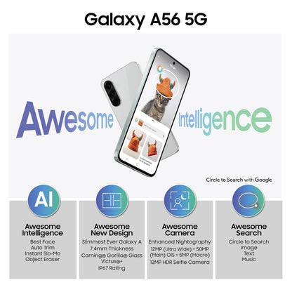 Samsung Galaxy A56 5G (Awesome Olive, 12GB, 256GB)