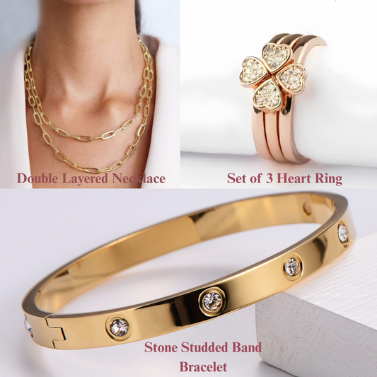 Rosy Glow Fashion Set – Complete 3-Piece Rose Gold Combo