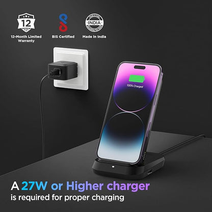 Spigen ArcPack 10000mAh 20W 5in1 Wireless Power Bank - Black | 10000mAh 5in1 Wireless Fast Charging