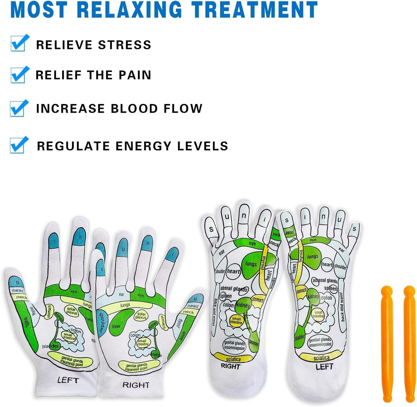 SC™ Acupressure Reflexology Socks and Gloves Tool Set