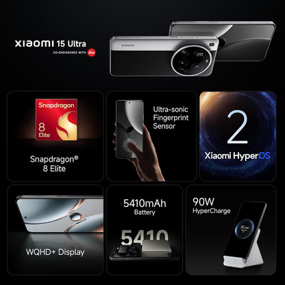 Xiaomi 15 Ultra (Silver Chrome, 16GB/512GB)| 200 MP Leica-Quad Camera | SD 8 Elite | WQHD+ Quad Curve AMOLED | Hyper AI