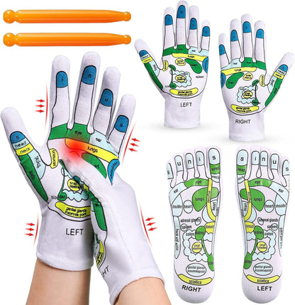 SC™ Acupressure Reflexology Socks and Gloves Tool Set