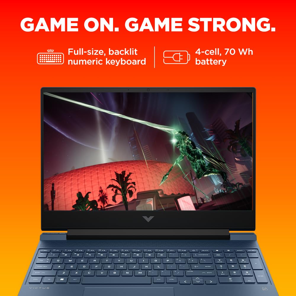 HP Victus Gaming Laptop, AMD Ryzen 5 5600H, AMD 4GB Radeon RX 6500M Graphics