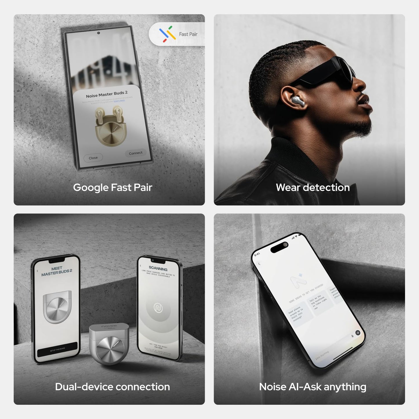 Noise Master Buds 2 with Sound by Bose Truly Wireless Earbuds (2026),51dB Adaptive ANC, Hi-Res LHDC Audio,360° Spatial Audio