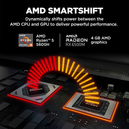 HP Victus Gaming Laptop, AMD Ryzen 5 5600H, AMD 4GB Radeon RX 6500M Graphics