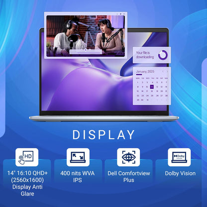 (Refurbished)Dell Inspiron 7441 Plus Laptop, Built-in AI Snapdragon X Plus X1P-64-100 10 Core, 16GB LPDDR5X + 512GB SSD