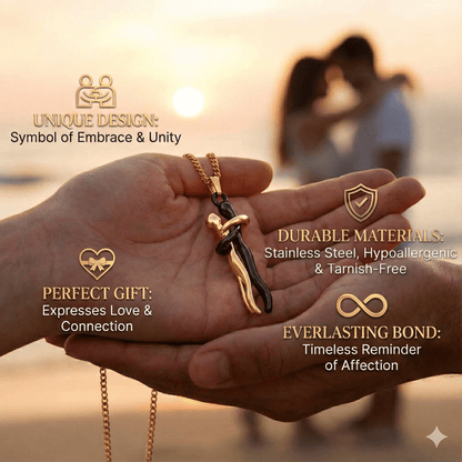 Hug Couple Pendant with Chain - A Symbol of Love and Togetherness